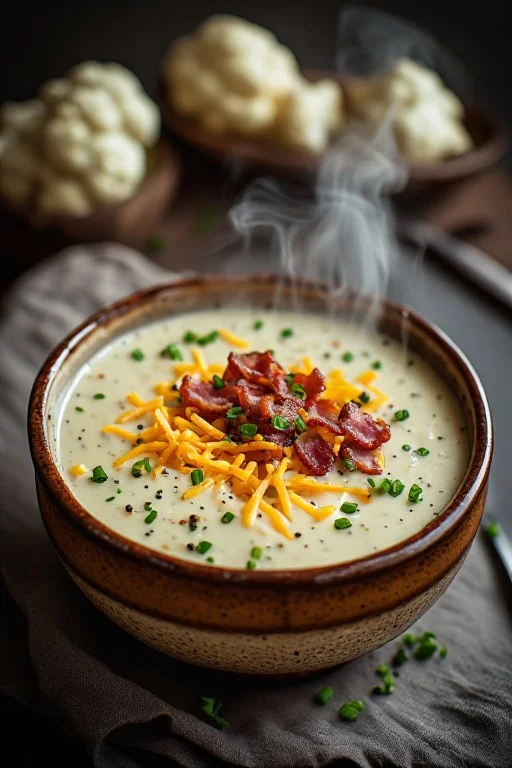 Creamy Cauliflower Soup with Bacon