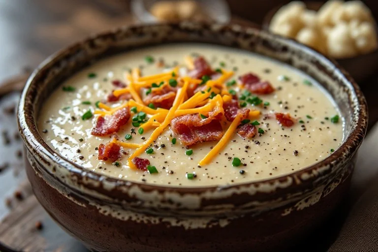 Creamy Cauliflower Soup with Bacon