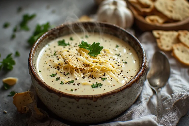 Creamy Garlic Parmesan Soup Recipe 1