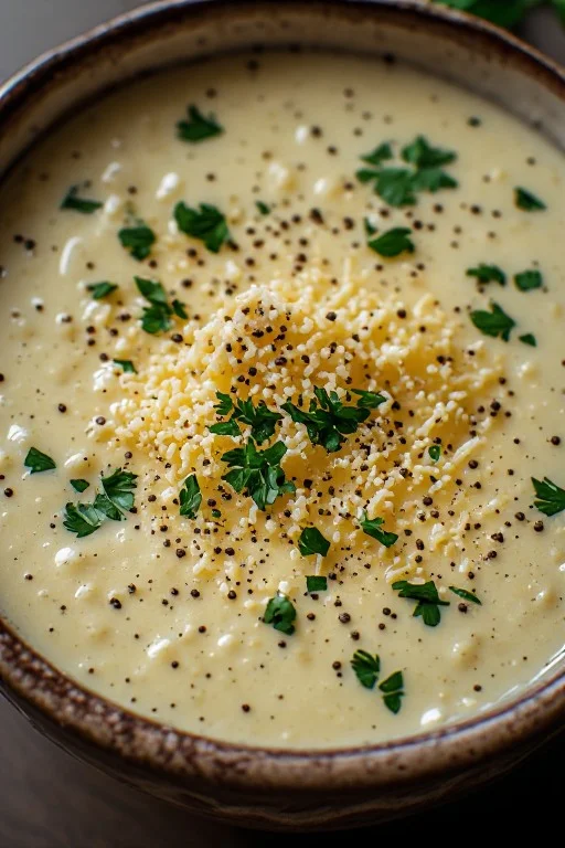 Creamy Garlic Parmesan Soup Recipe looks 1