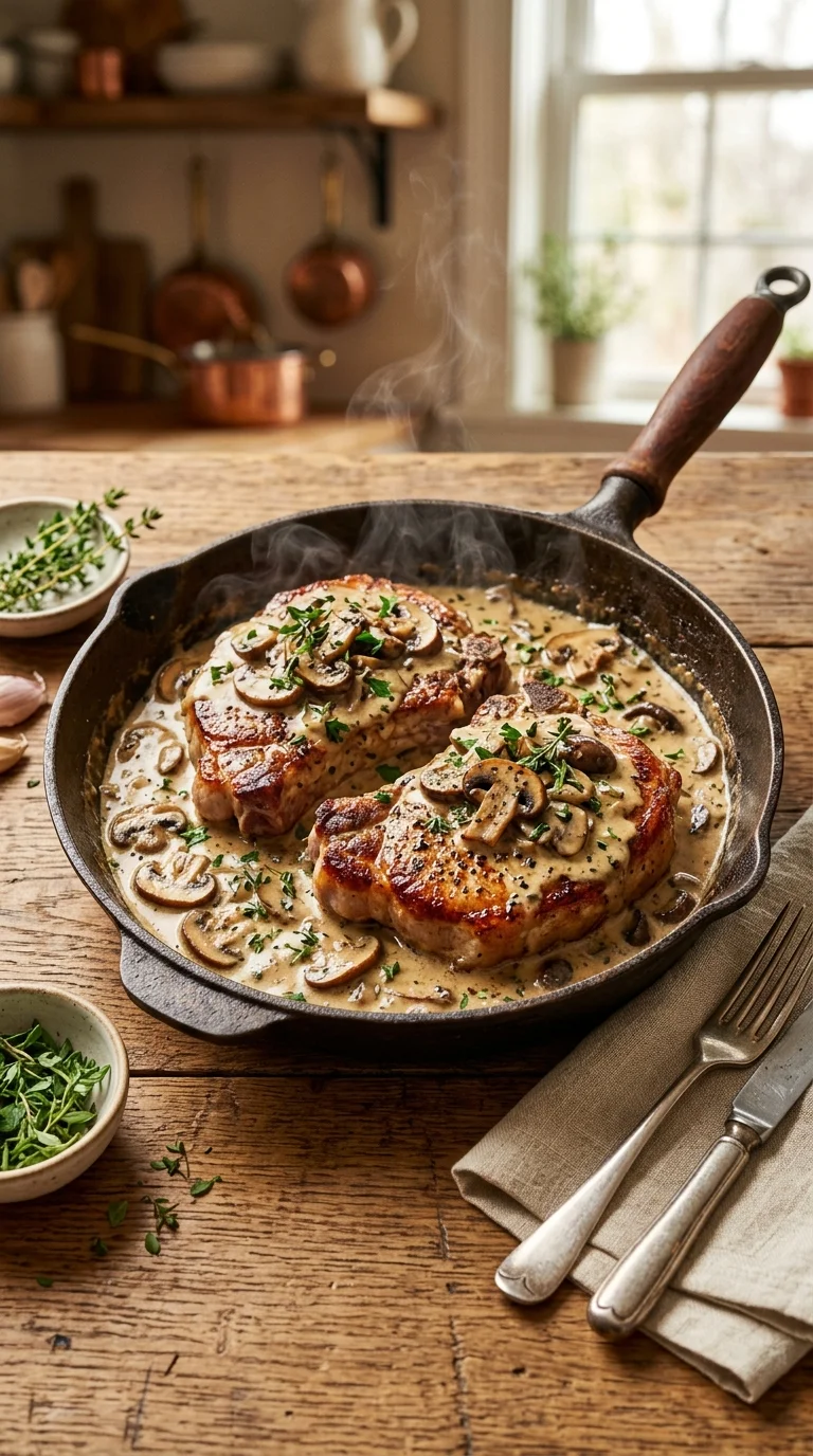 Creamy Mushroom Keto Pork Chops Recipe looks