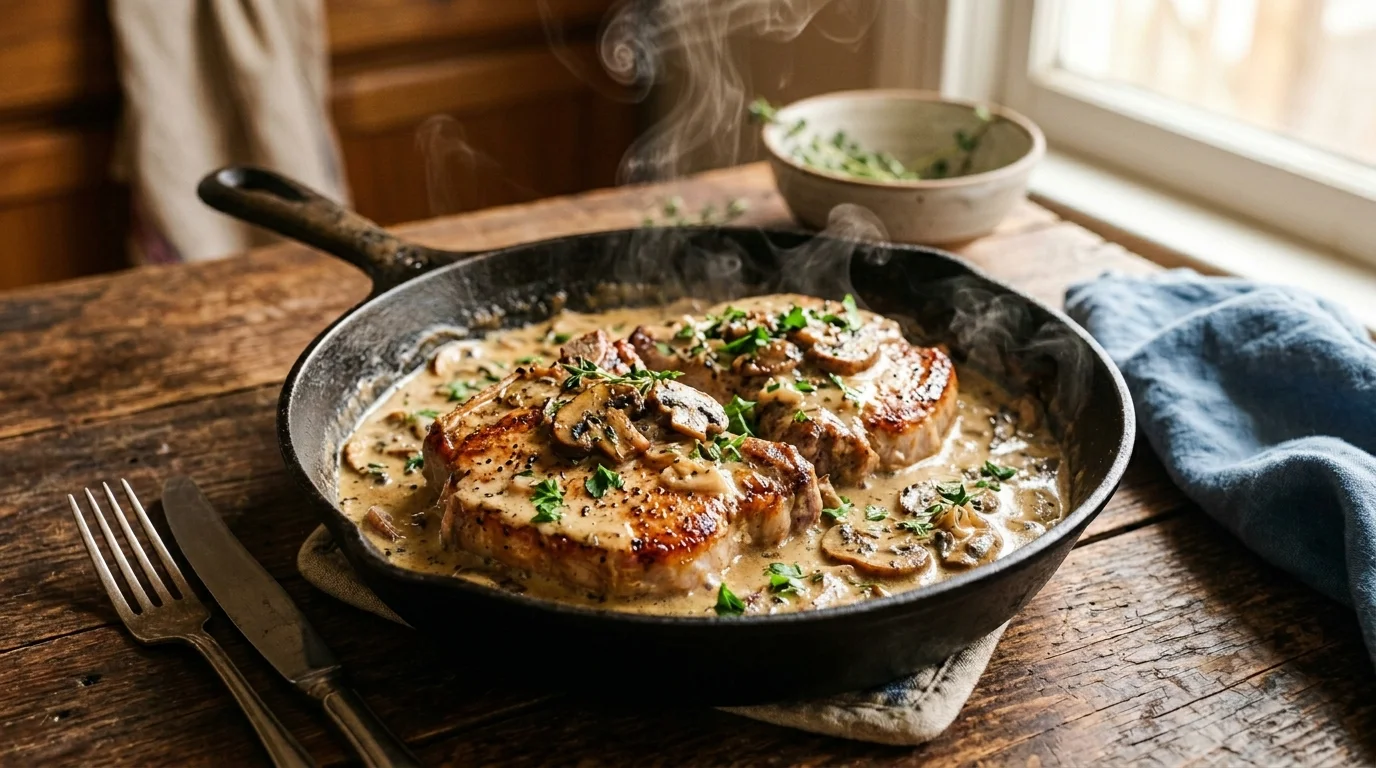 Creamy Mushroom Keto Pork Chops Recipe