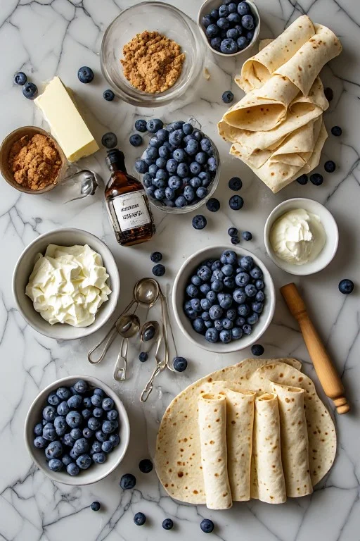 Crispy Keto Blueberry Cream Cheese Roll-Ups