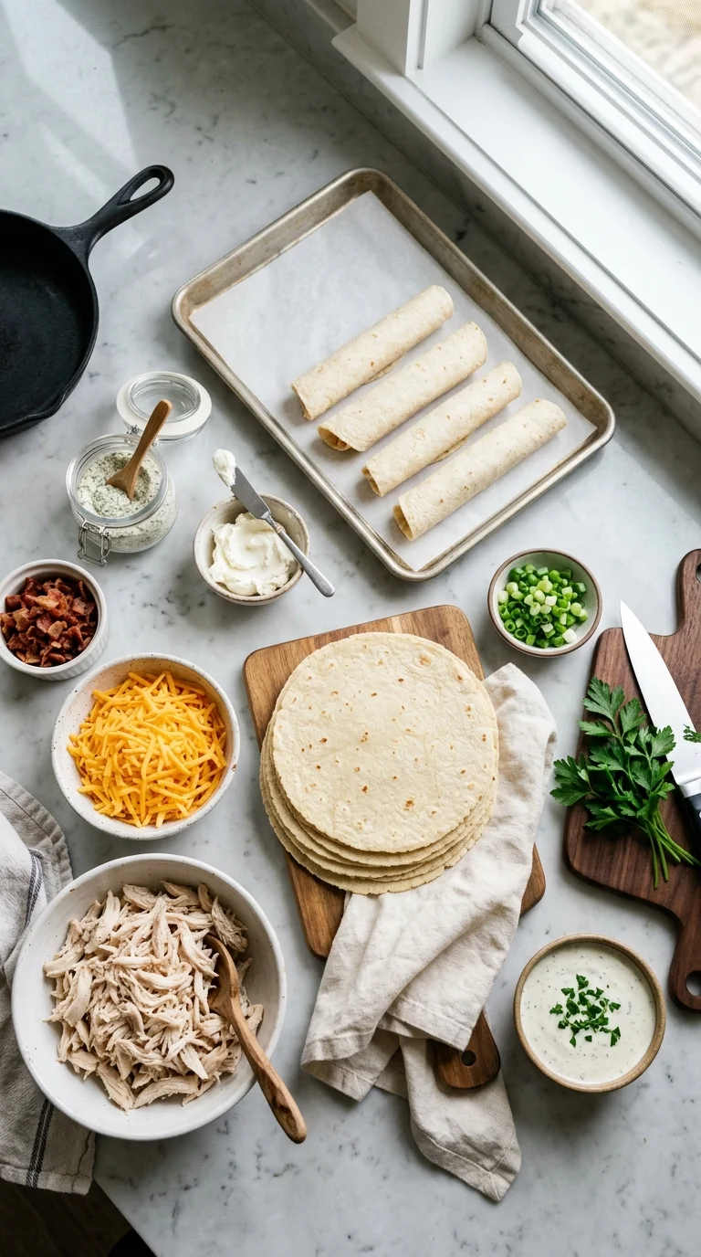 Crispy Keto Chicken Bacon Ranch Taquitos cooking