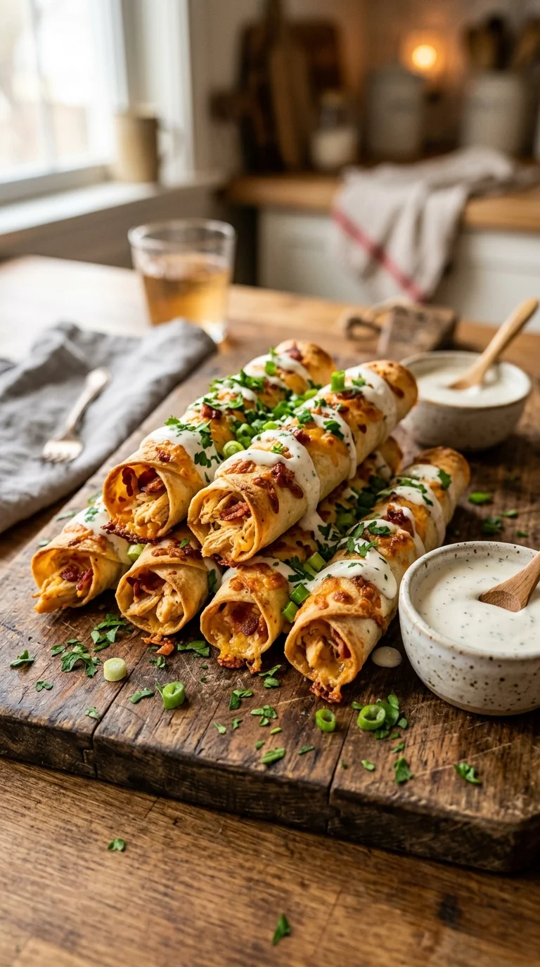 Crispy Keto Chicken Bacon Ranch Taquitos looks