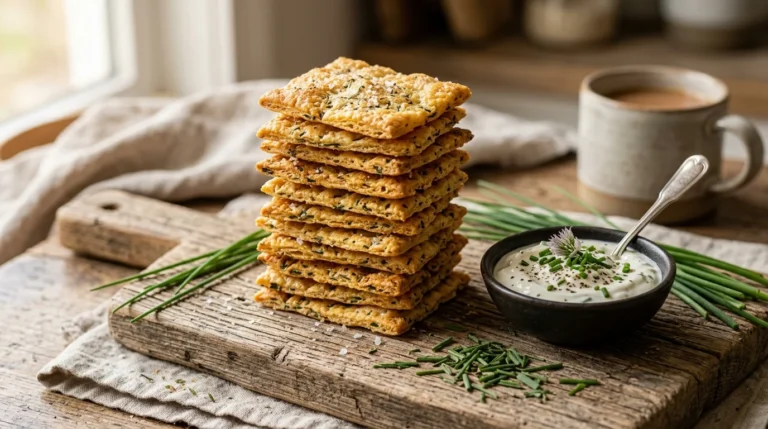 Easy Keto Sour Cream and Chive Crackers