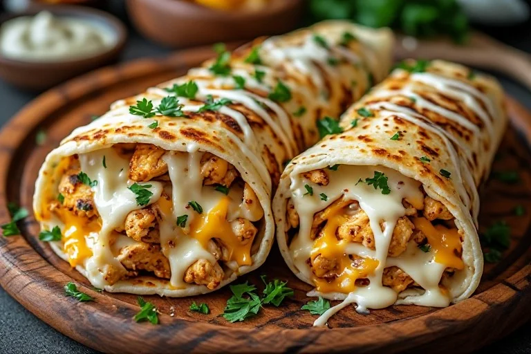 Easy Low Carb Cheesy Garlic Chicken Wraps 1