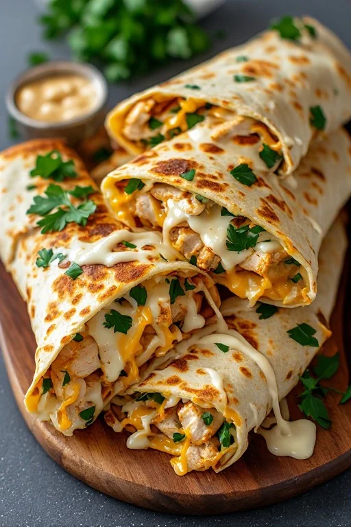 Easy Low Carb Cheesy Garlic Chicken Wraps cooking 1