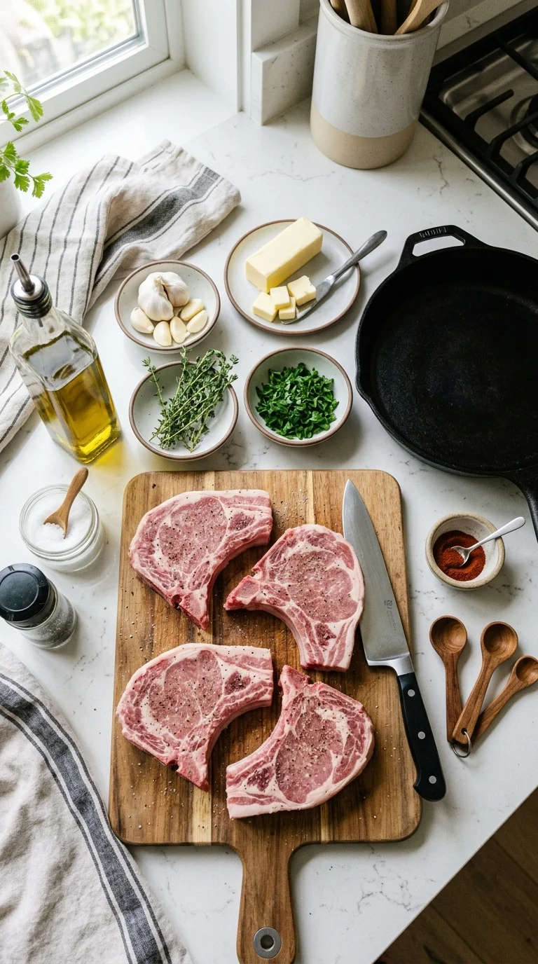 Garlic Butter Keto Pork Chops Recipe cooking