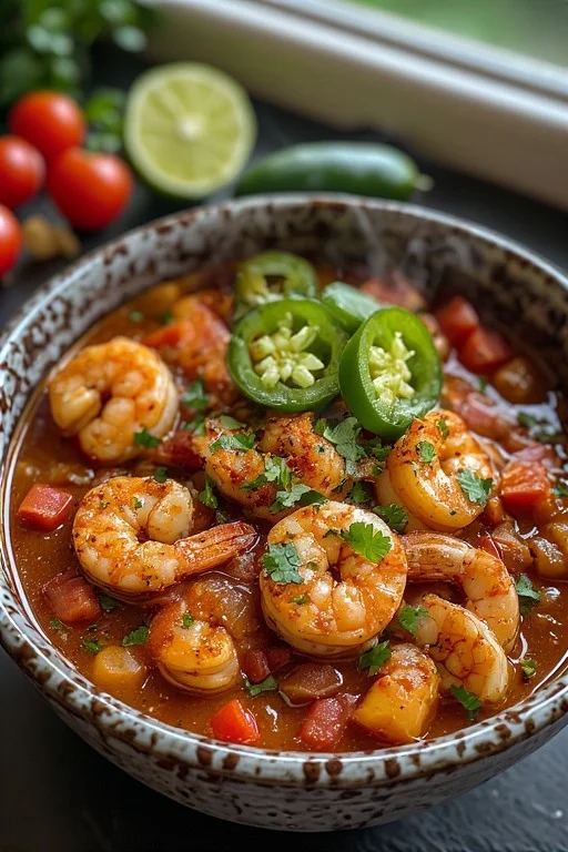 Garlic Butter Shrimp Keto Chili recipe looks