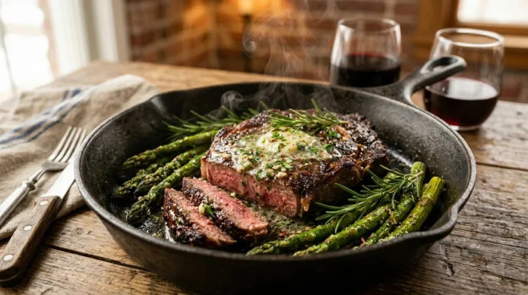 Garlic Butter Steak with Asparagus 1