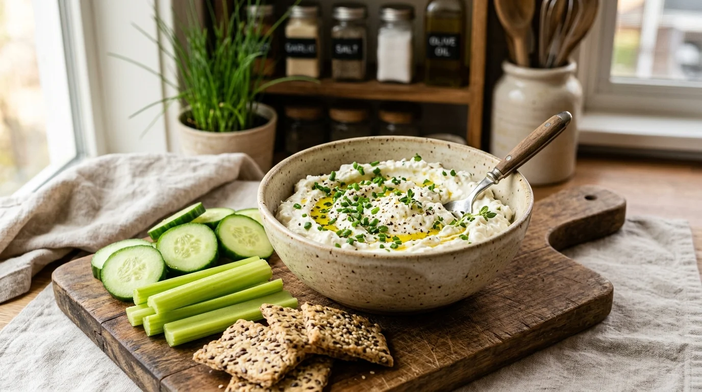 Garlic & Chive Keto Cottage Cheese Spread