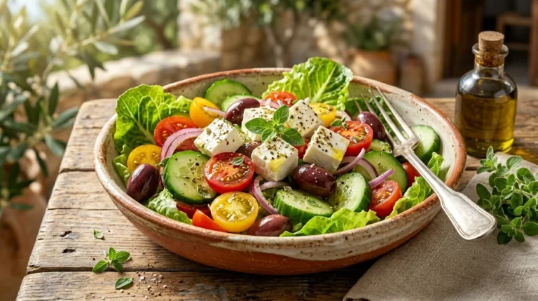 Greek Keto Salad with Feta & Olives 1
