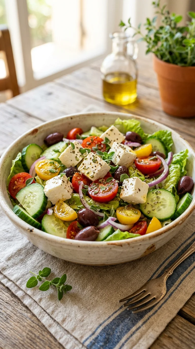 Greek Keto Salad with Feta & Olives 1