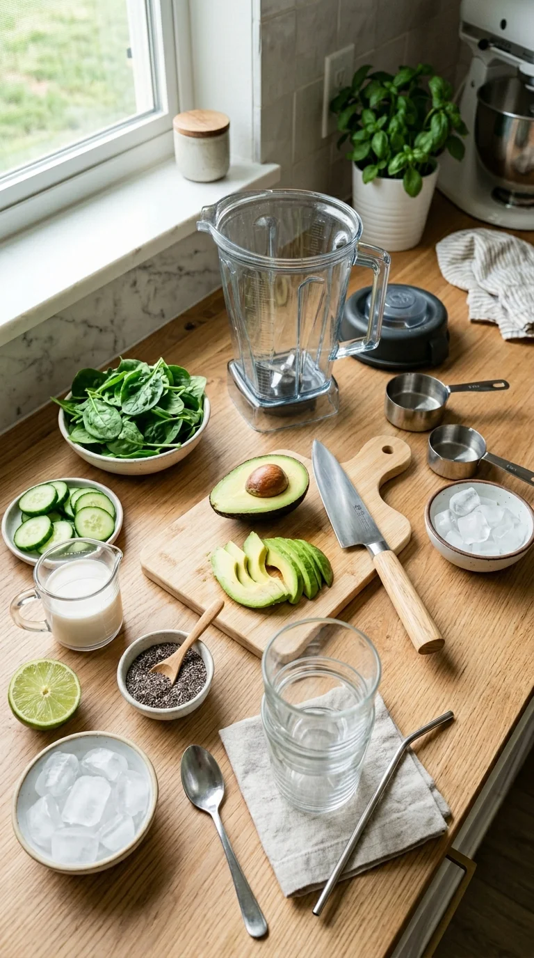 Healthy Avocado Green Smoothie (Keto-Friendly) cooking 1