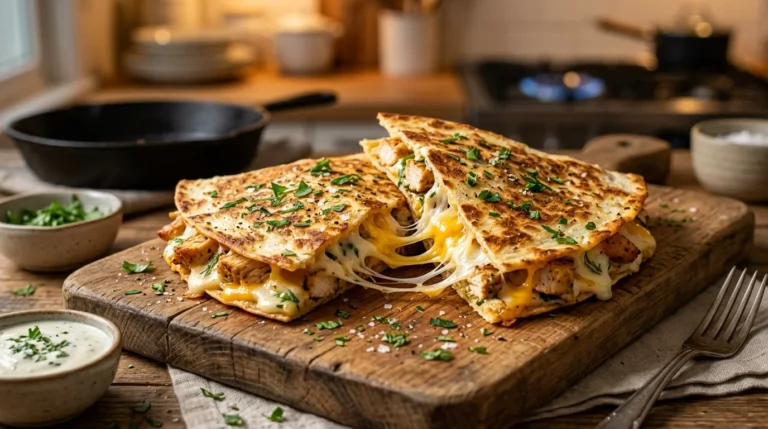 High-Protein Chicken Ranch Quesadilla (Low-Carb)