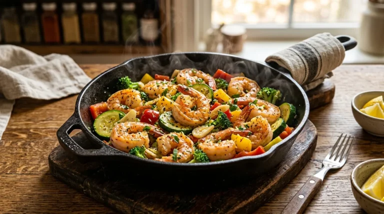 High-Protein Shrimp & Garlic Veggie Skillet 1