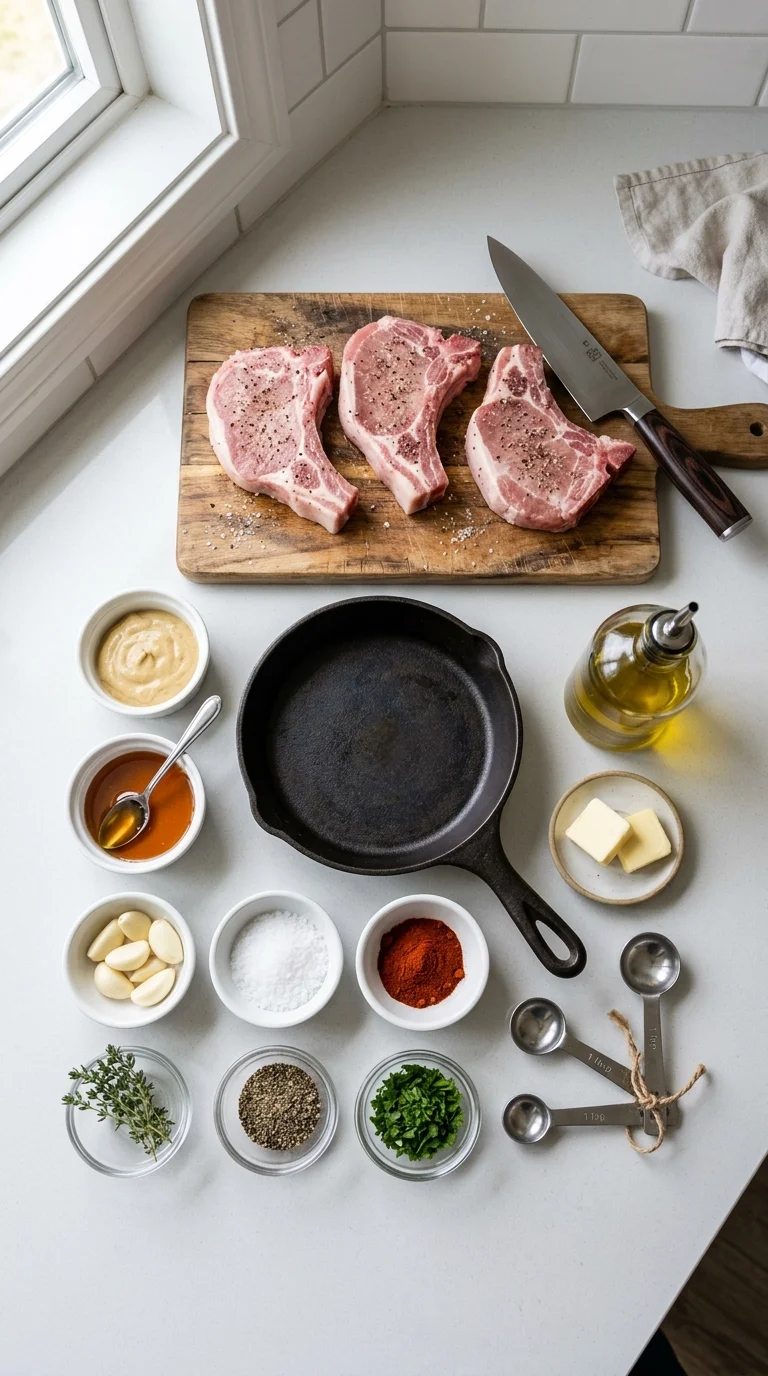 Honey Mustard (Keto-Friendly) Pork Chops cooking
