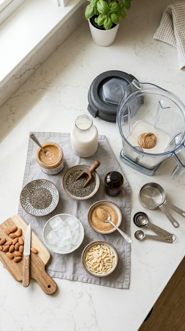 Keto Almond Butter Breakfast Smoothie cooking 1