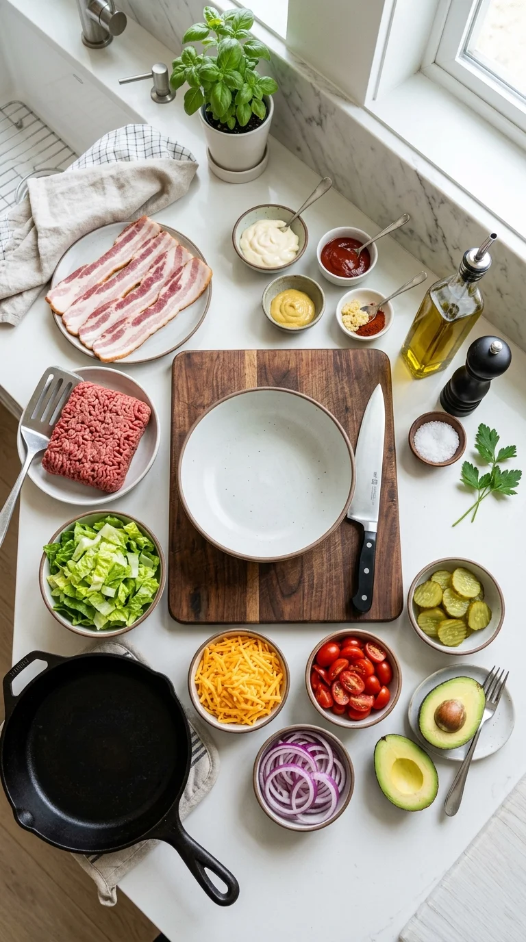 Keto Bacon Cheeseburger Salad Recipe cooking