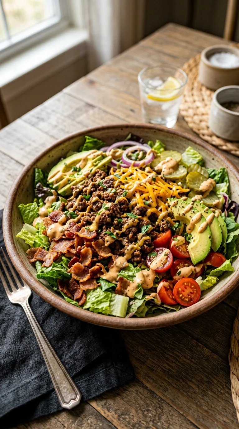 Keto Bacon Cheeseburger Salad Recipe looks