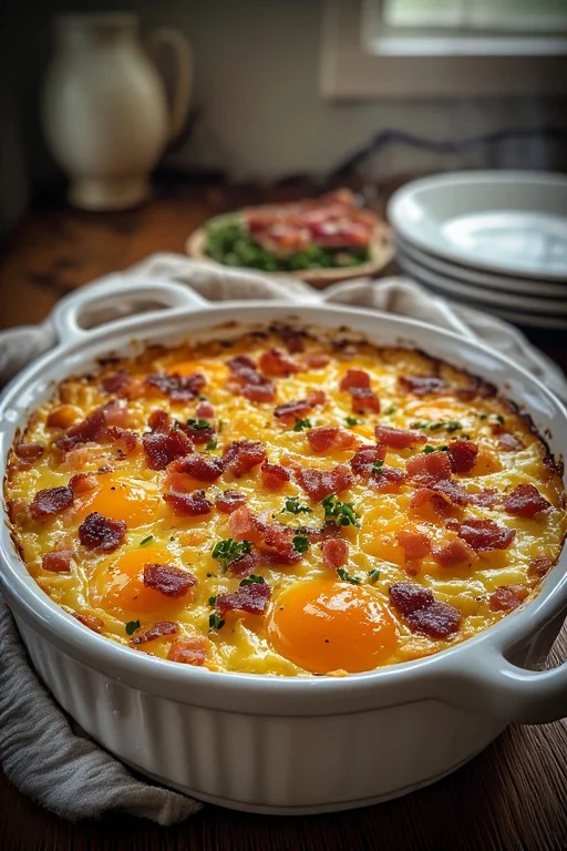 Keto Bacon Egg Cheese Casserole Recipe