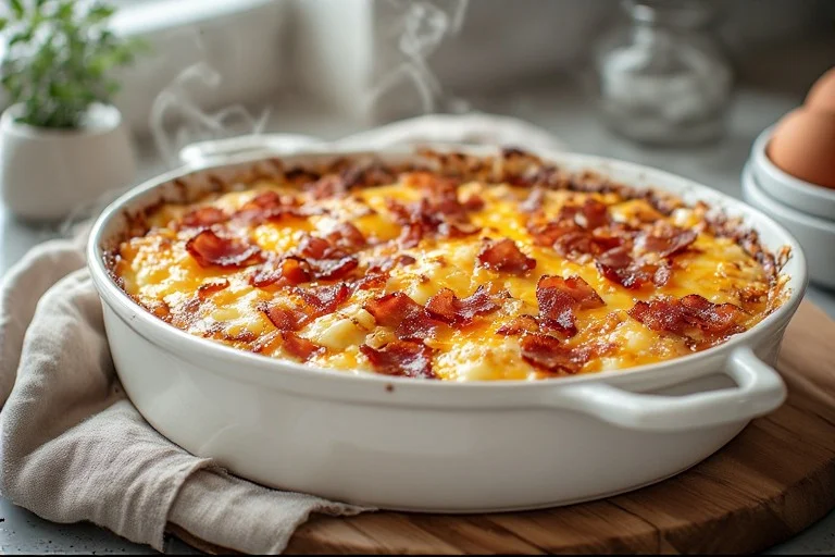 Keto Bacon Egg Cheese Casserole Recipe (2)