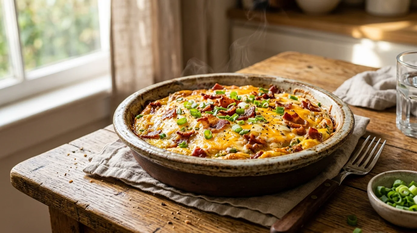 Keto Bacon Egg Cheese Casserole Recipe (2)