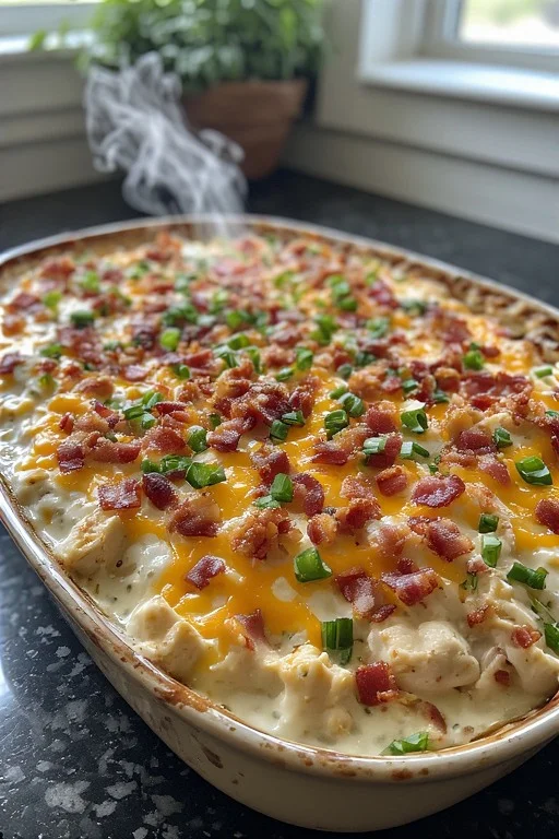 Keto Bacon Ranch Chicken Casserole looks