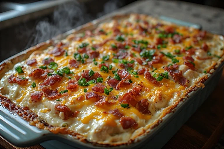 Keto Bacon Ranch Chicken Casserole