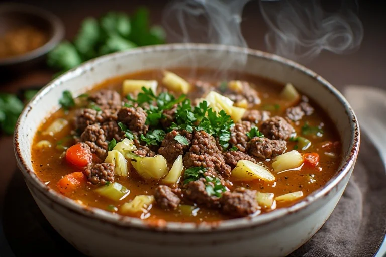 Keto Beef Cabbage Soup Recipe 1