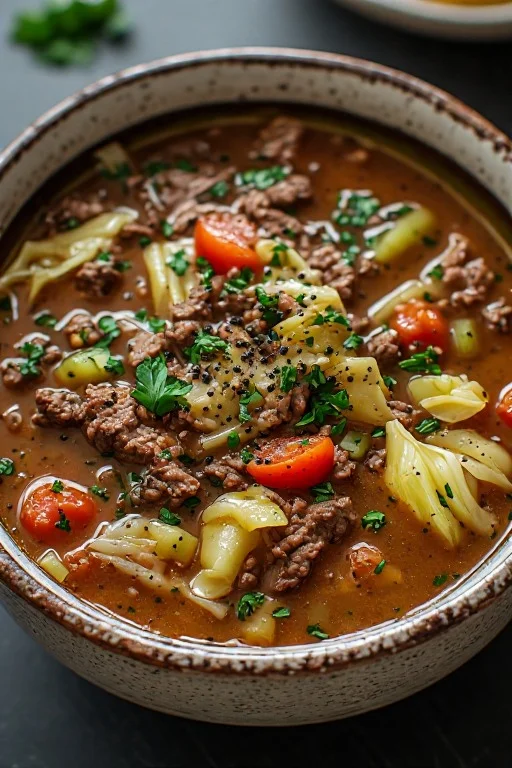Keto Beef Cabbage Soup Recipe 1