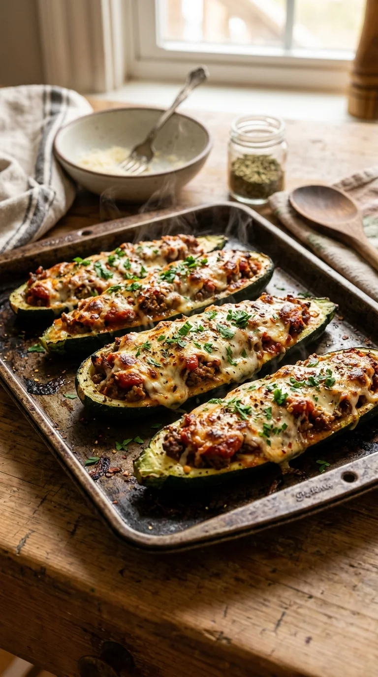 Keto Beef Zucchini Boats Recipe looks 1