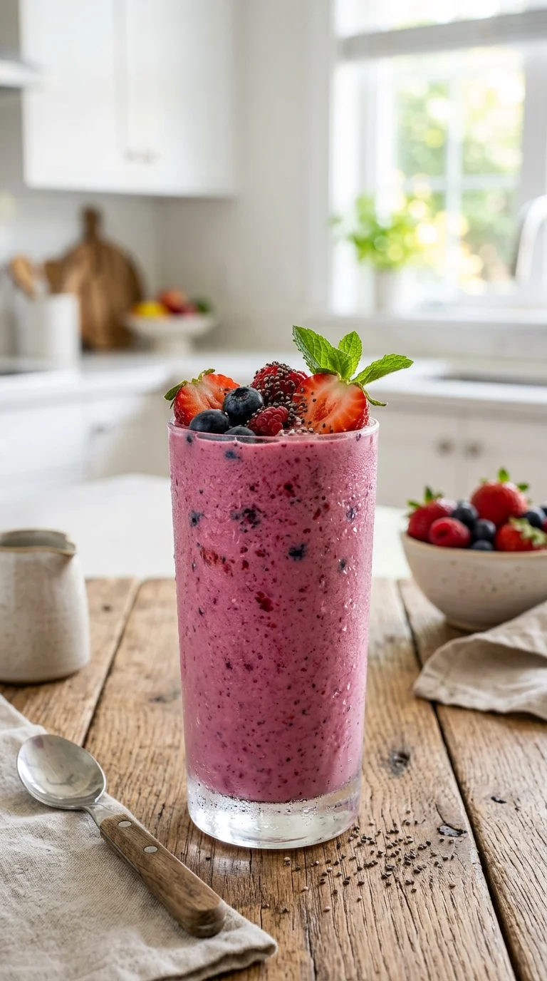 Keto Berry Smoothie Recipe looks