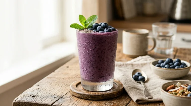 Keto Blueberry Smoothie (3 Ingredients)