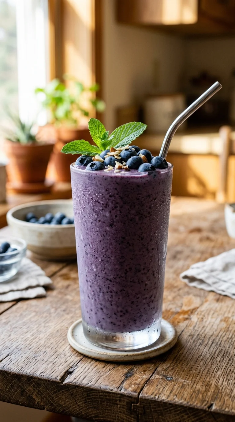 Keto Blueberry Smoothie (3 Ingredients) looks