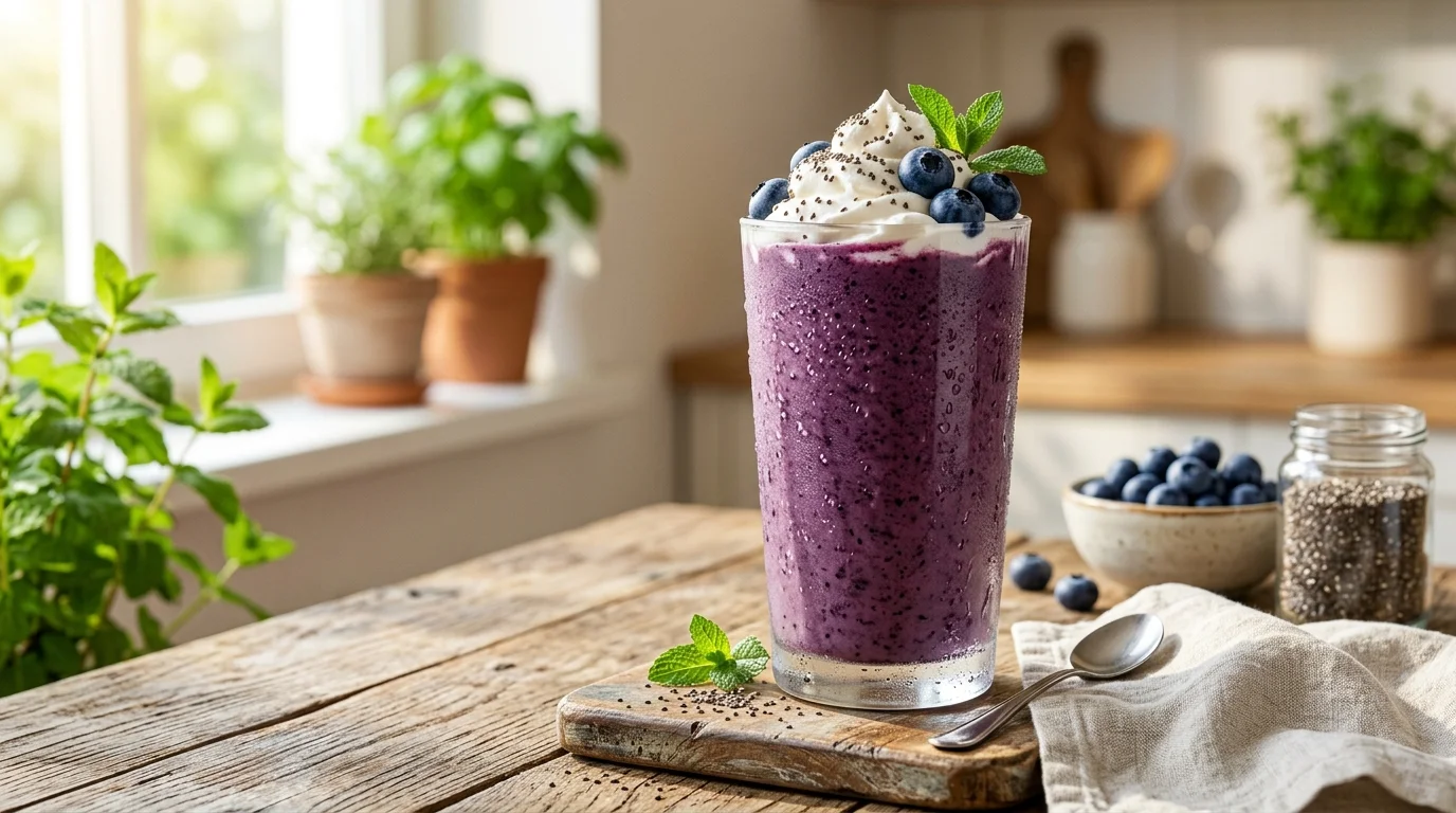 Keto Blueberry Smoothie for Stable Energy