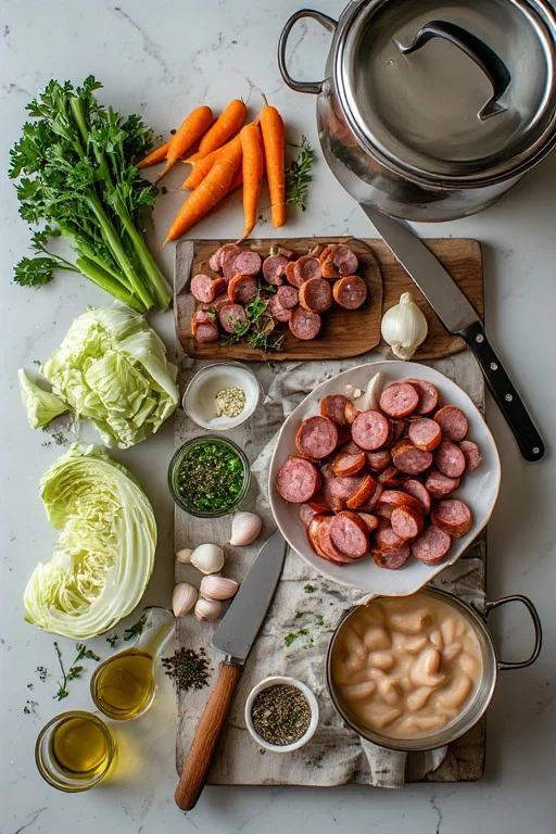 Keto Cabbage and Sausage Soup Recipe cooking