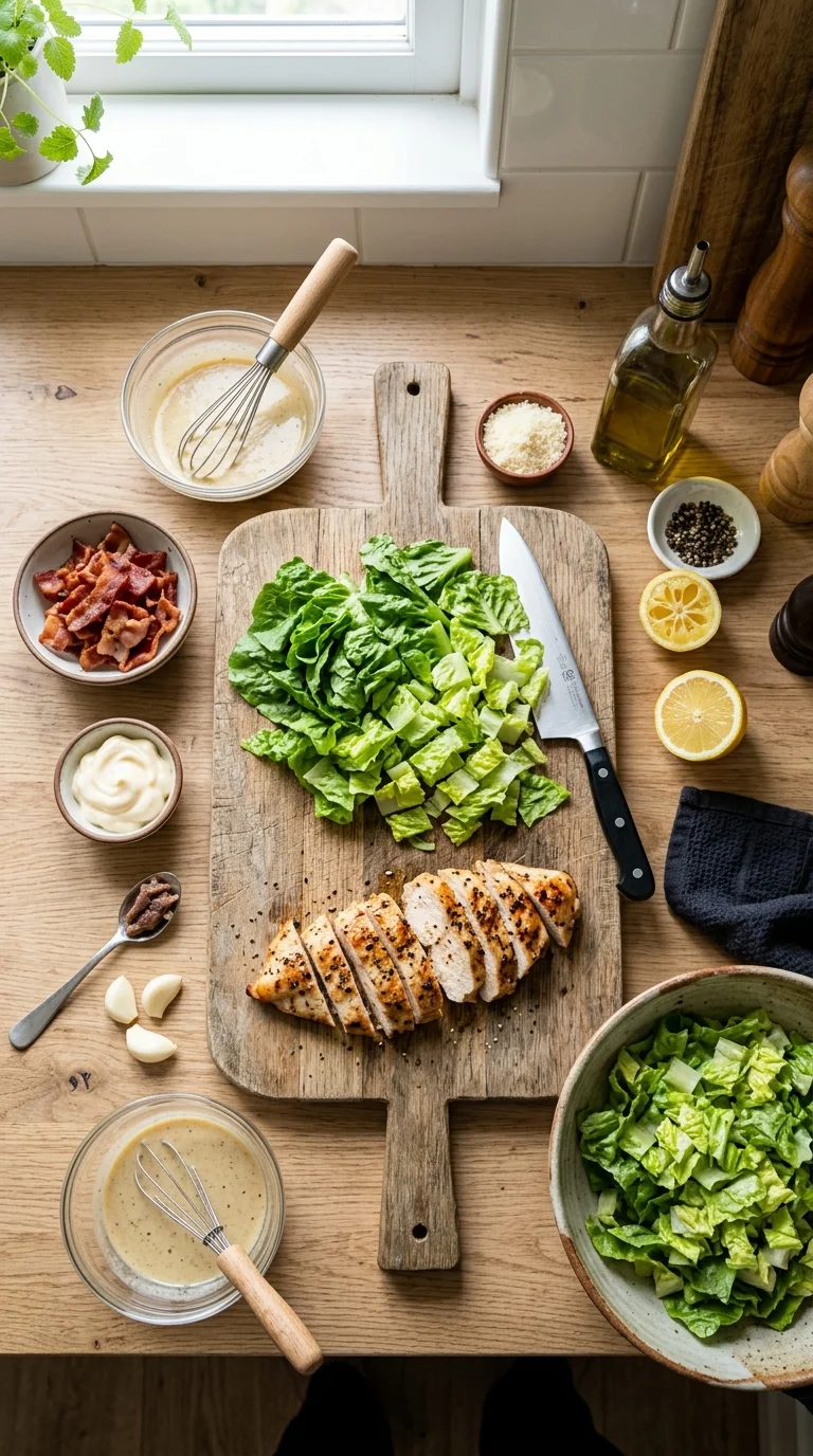 Keto Caesar Salad (Low-Carb Dressing) 1