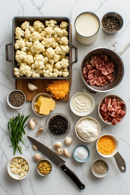 Keto Cauliflower Mac and Cheese with Bacon 1