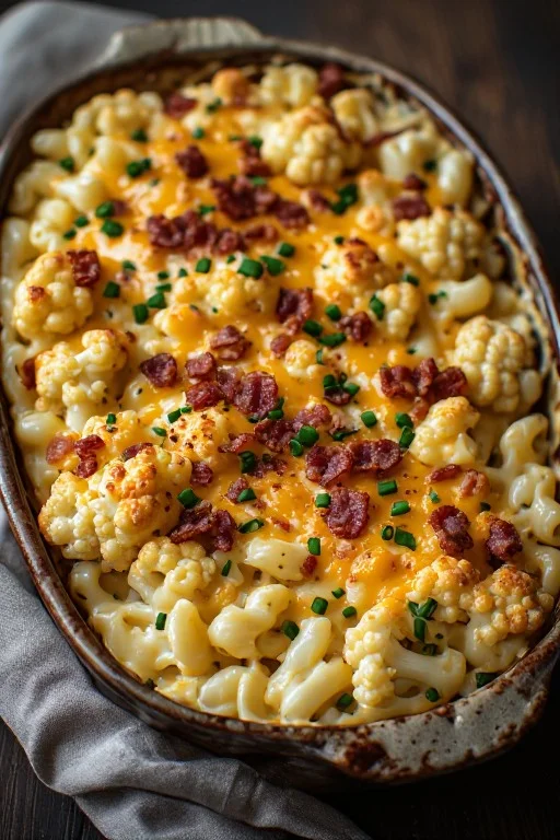 Keto Cauliflower Mac and Cheese with Bacon 1
