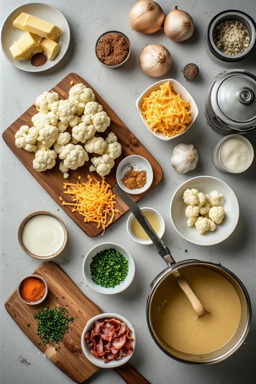 Keto Cauliflower Soup cooking