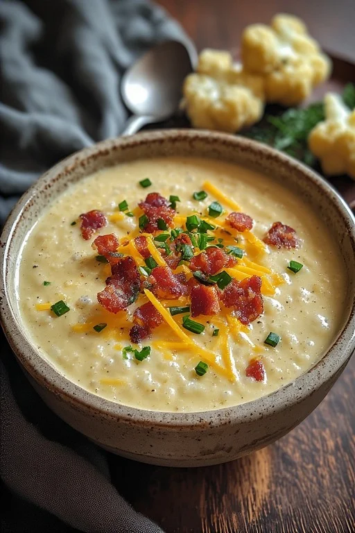 Keto Cauliflower Soup looks
