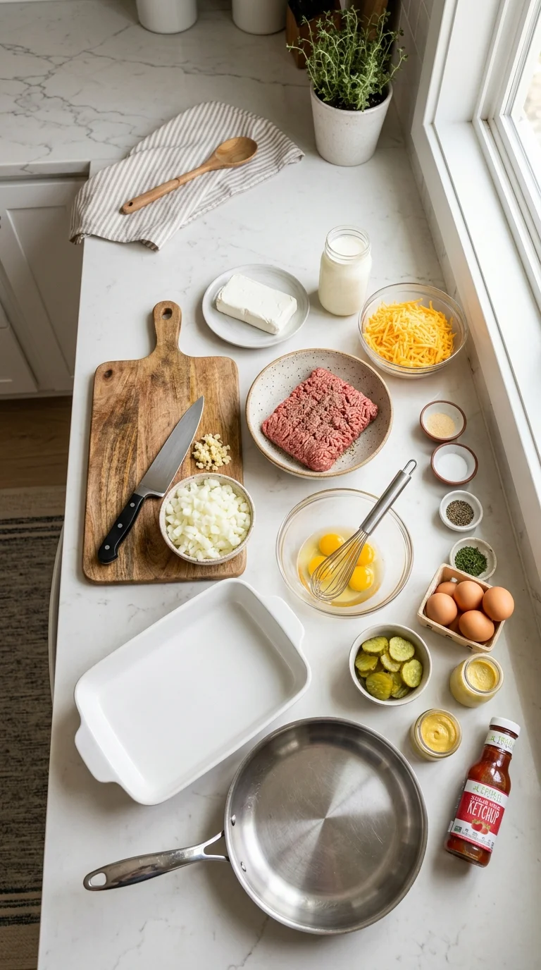 Keto Cheeseburger Casserole Recipe cooking 1