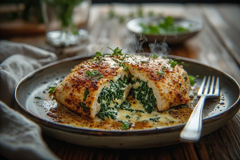 Keto Cheesy Spinach Stuffed Chicken Recipe (2)