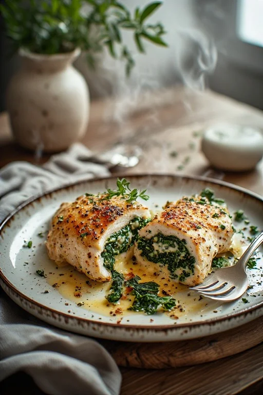Keto Cheesy Spinach Stuffed Chicken Recipe