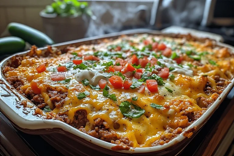 Keto Cheesy Taco Casserole Recipe