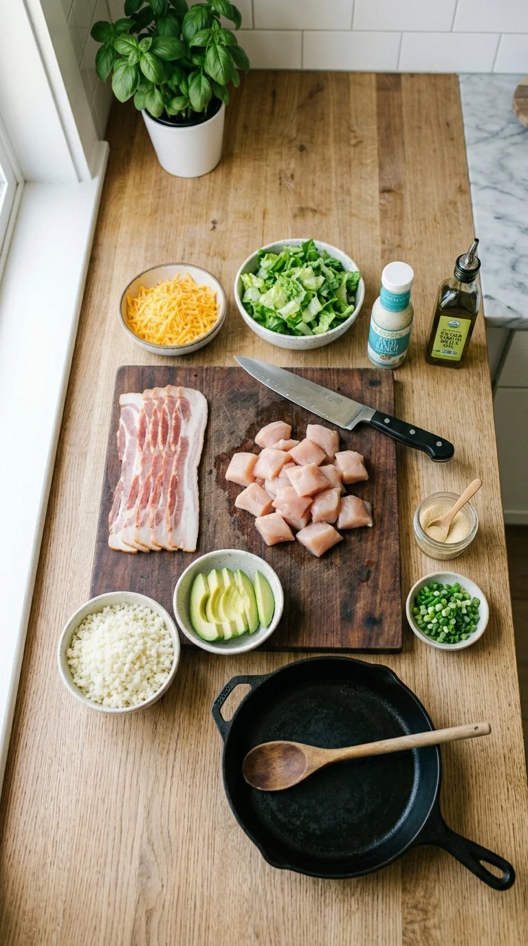 Keto Chicken Bacon Ranch Bowls cooking