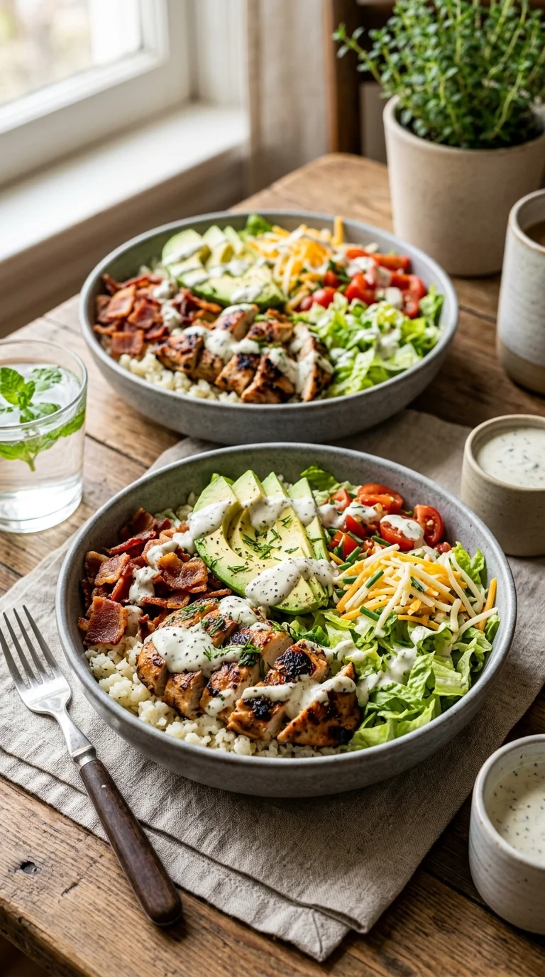 Keto Chicken Bacon Ranch Bowls looks