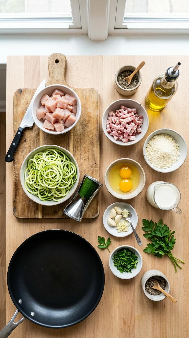 Keto Chicken Carbonara Recipe cooking